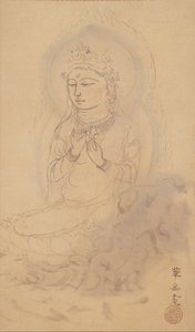 Zittende Avalokiteshvara met Lotus door Murakami Kagaku